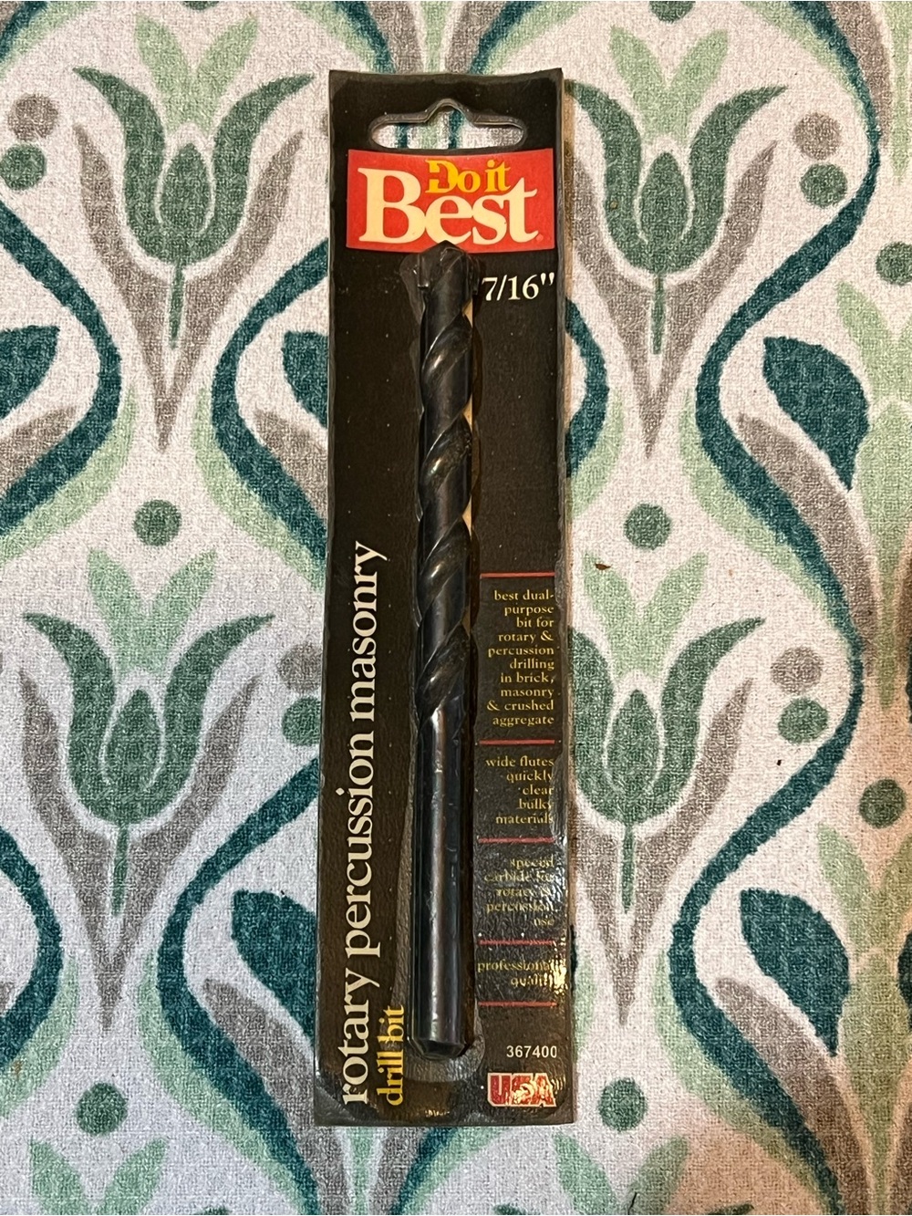 Vintage - Do it Best 7/16" Rotary Percussion Masonry Drill Bit - Black
